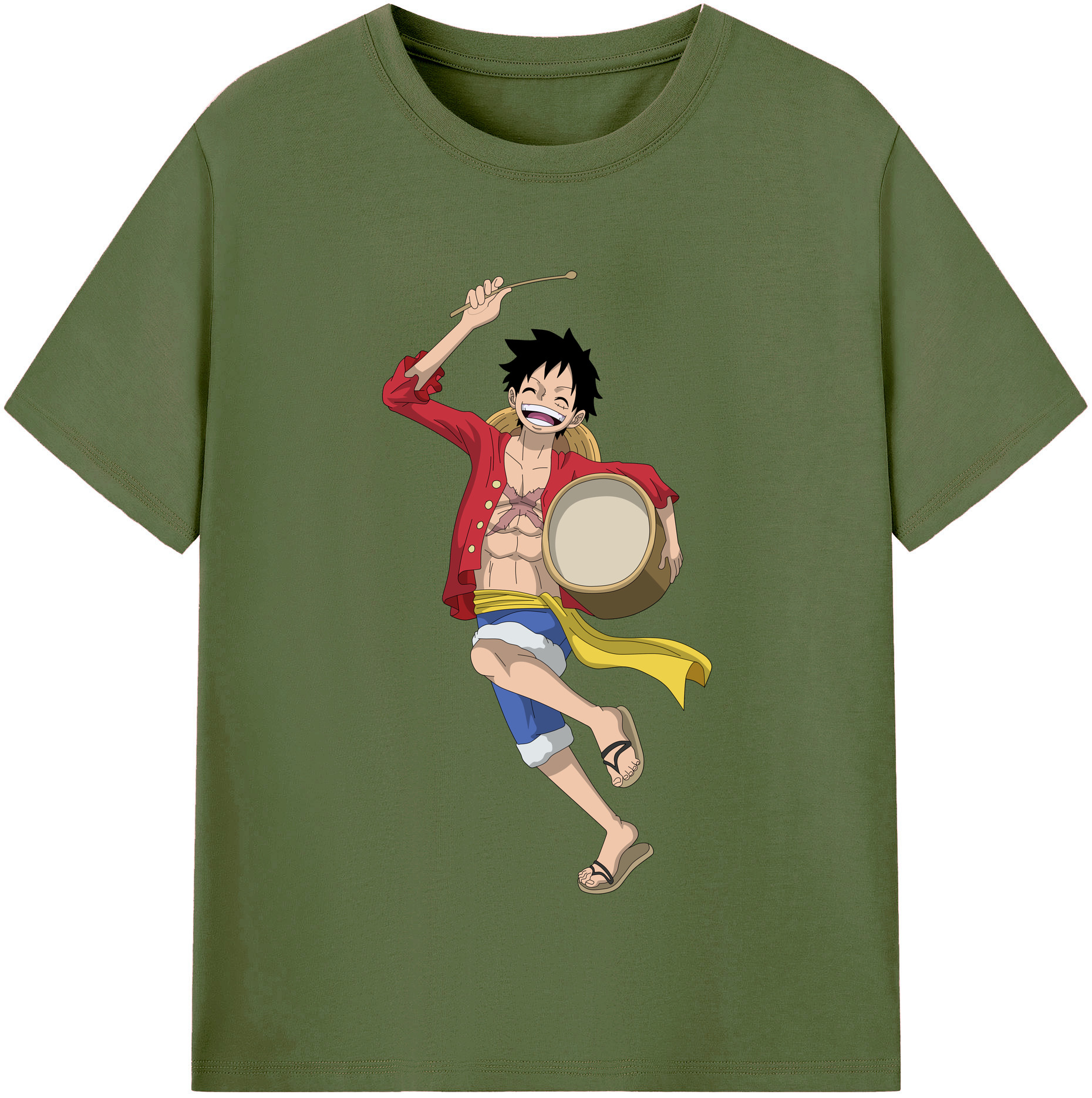 ワンピース モンキー・D・ルフィ ONE PIECE Monkey D. Luffy 綿100％半袖Tシャツ（フロントプリント）